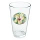 Tropical yellow hibiscus flower 16 oz pint glass