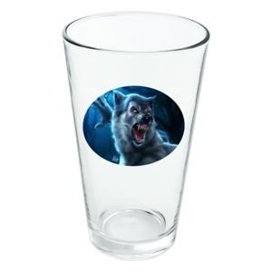 Crazy horrible monster werewolf Ying 16 oz pint glass