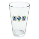 Blue and purple butterfly flower 16 oz pint glass