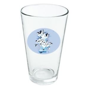 Emperor penguins Antarctic iceberg novel 16 oz pint glass